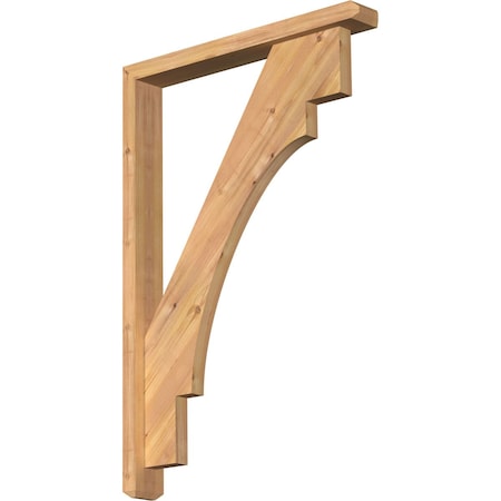 Ekena Millwork Merced Craftsman Smooth Bracket w/ Offset Brace, Western Red Cedar, 3 1/2"W x 26"D x 38"H BKT0402X26X38MRC04SWR